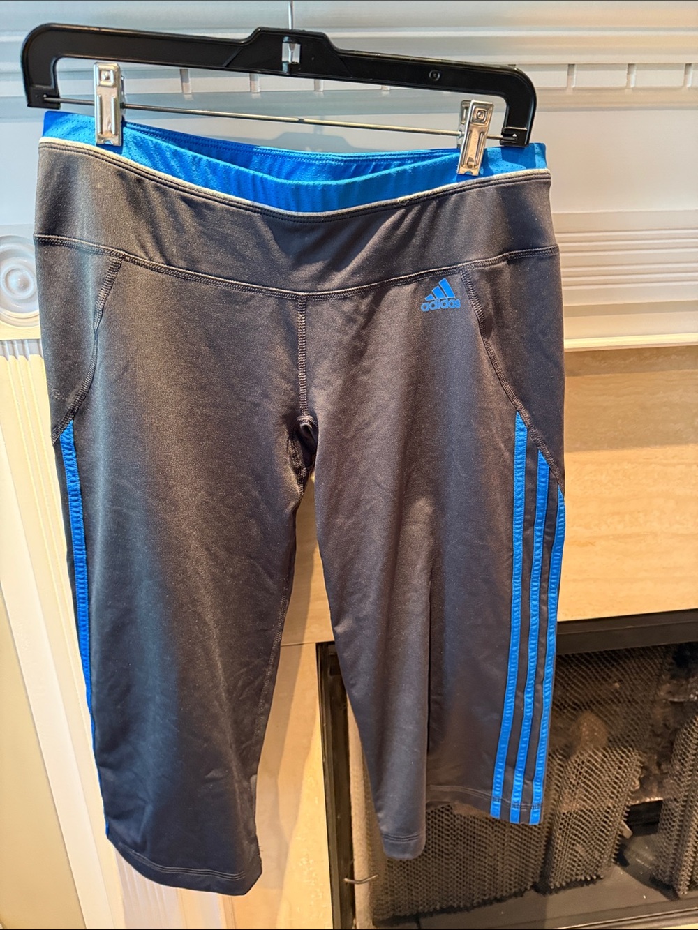 Adidas Woman’s Black and Blue Performance Capri Leggings
